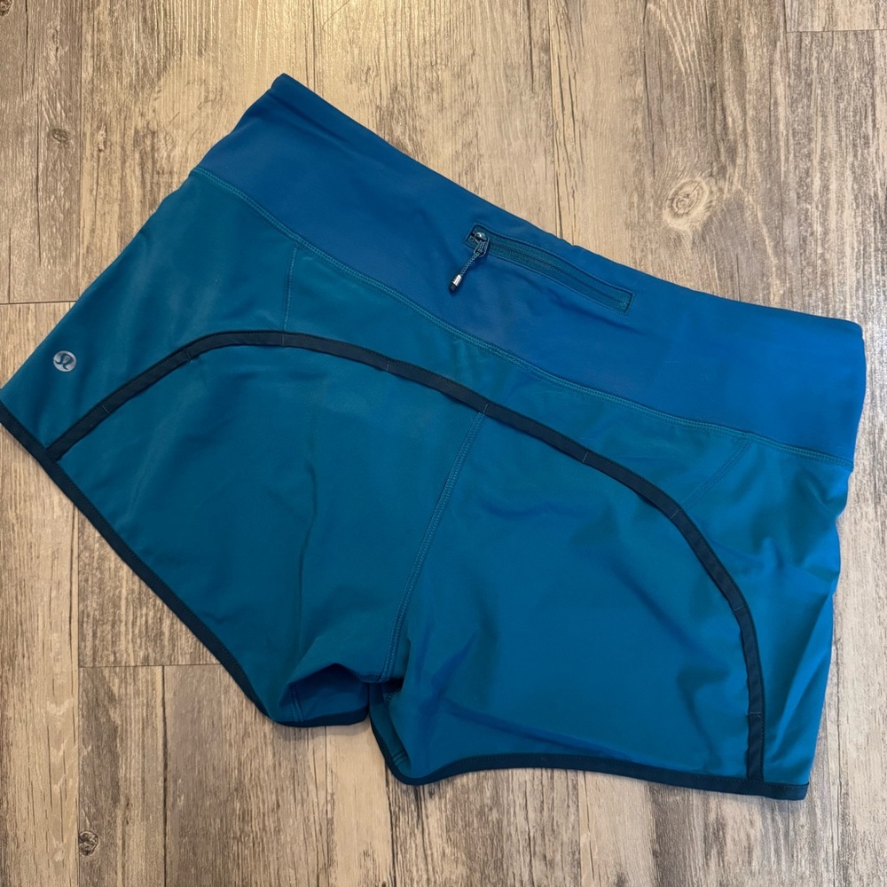 Dark Turquoise Teal Lululemon Run Times Shorts